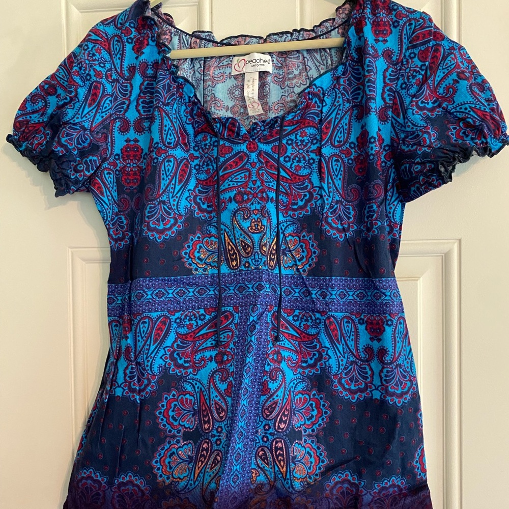Peaches Uniform Scrub Top Size S